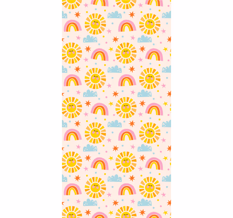 Rullegardin barn rosa regnbue mønster - Tenstickers