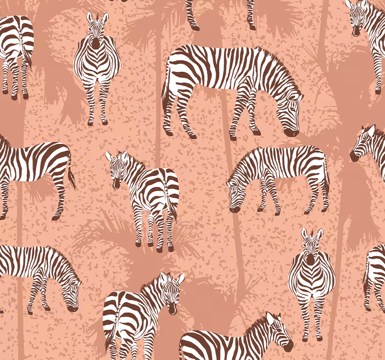 Rullegardin barn zebra og palmer brun - Tenstickers