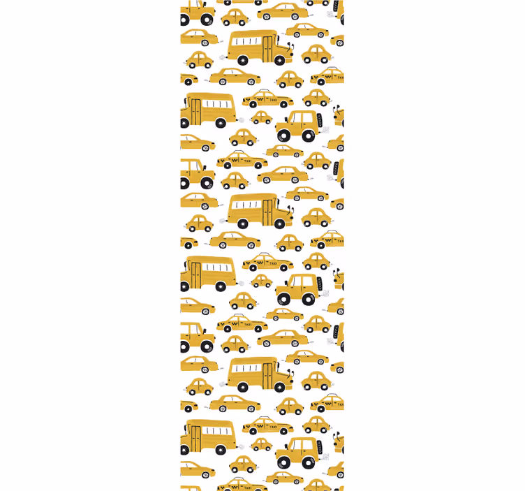 Rullegardin barn søtt design gul bil - Tenstickers