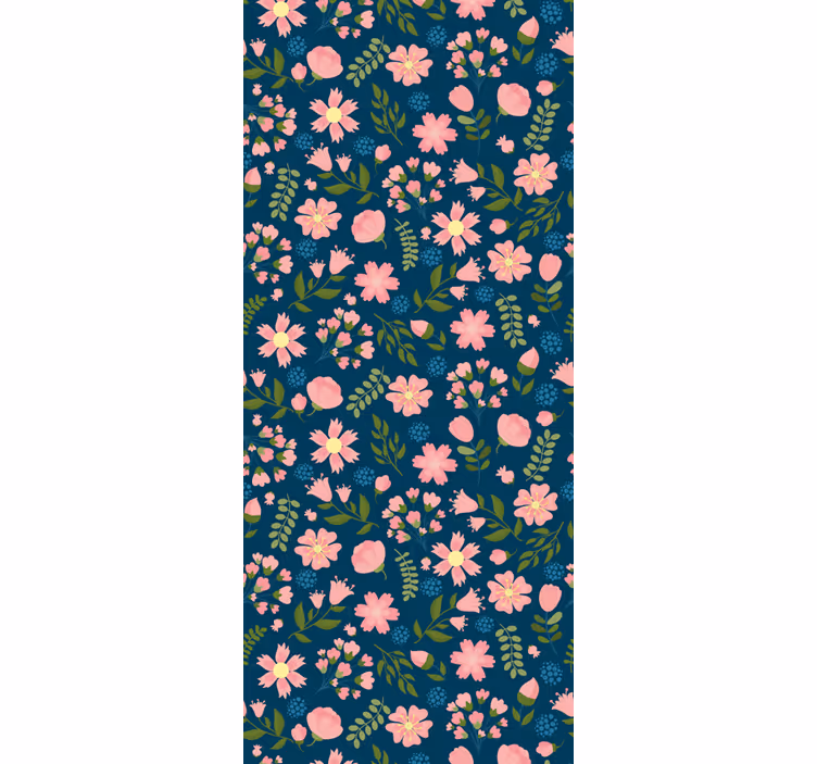 Rullegardin kontor blomstermønster 'floflo' blå - Tenstickers