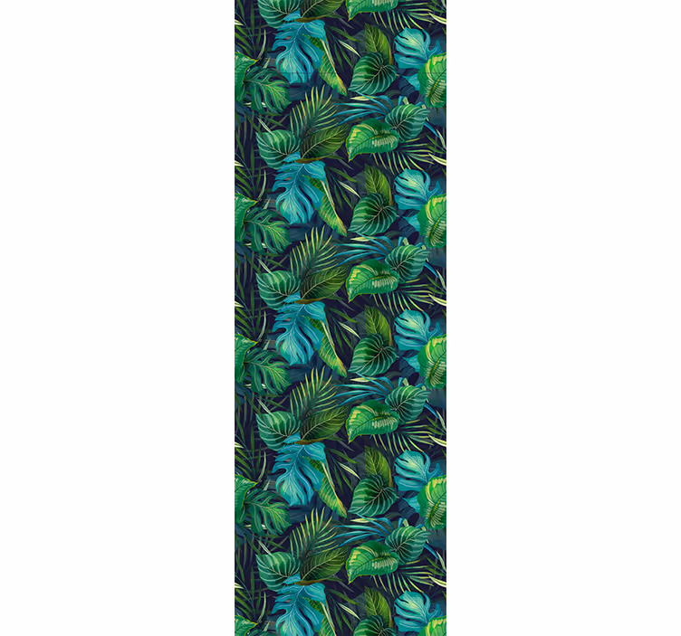 Rullegardin kontor realistisk mønster med grønne blader - Tenstickers