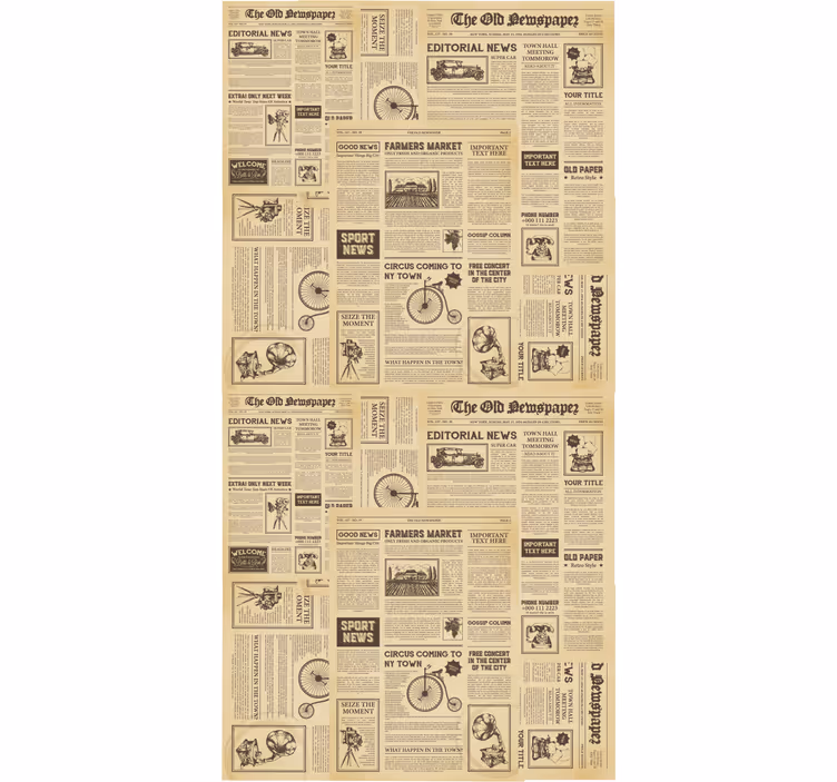 Rullegardin kontor vintage amerikansk avis - Tenstickers
