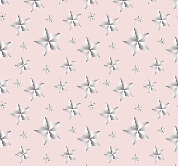 Rullegardin ungdom hvite stjerner rosa bakgrunn - Tenstickers