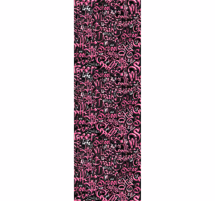 Rullegardin ungdom rosa og svart graffiti - Tenstickers