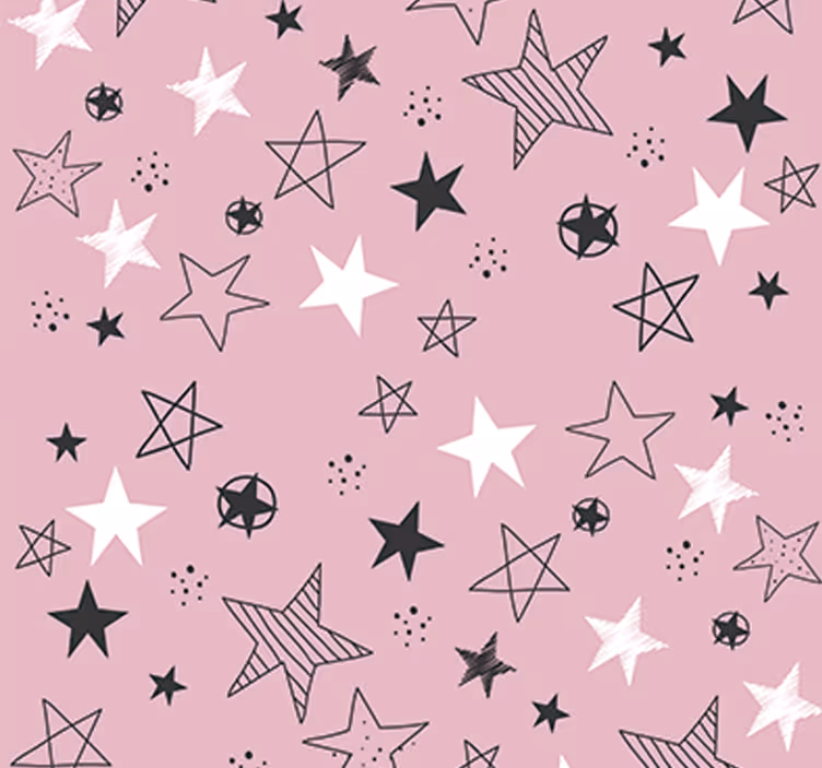 Rullegardin ungdom rosa stjerner - Tenstickers