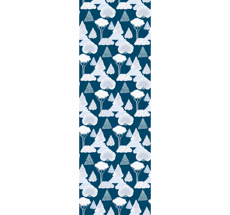 Rullegardin moderne japandi marineblå trær - Tenstickers