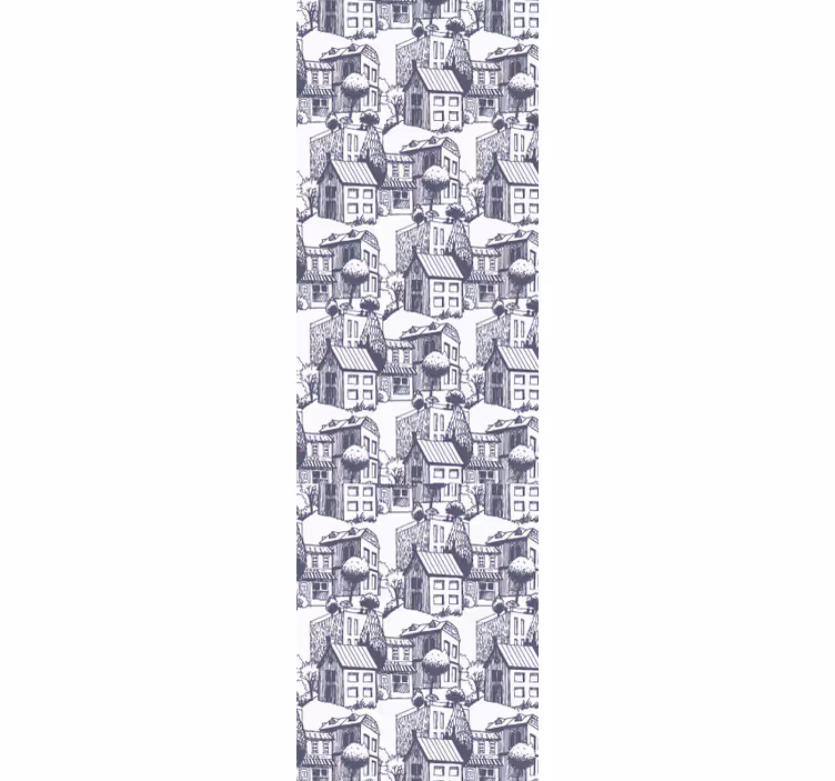 Rullegardin moderne bymønster vintage - Tenstickers