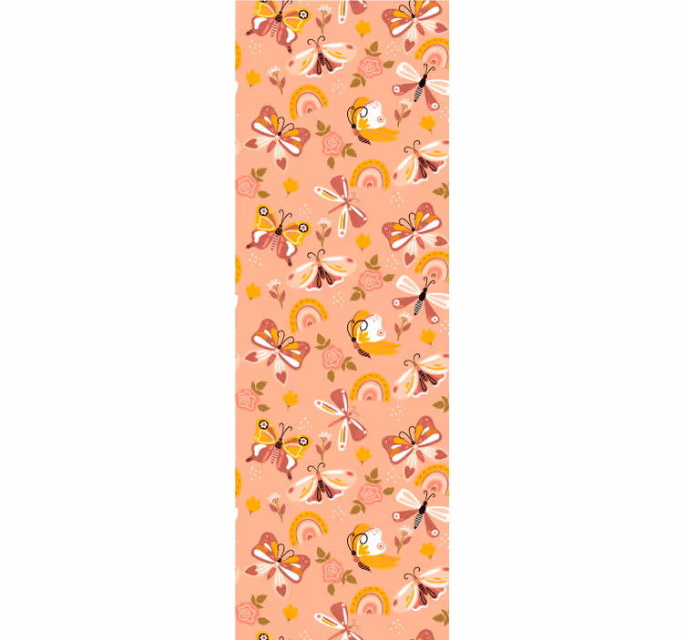 Rullegardin moderne sommerfugler og regnbuer mønster - Tenstickers