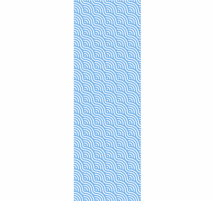 Rullegardin moderne små blå bølger - Tenstickers