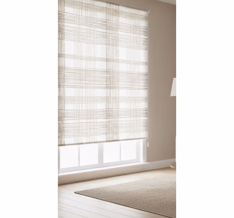 Rullegardin beige med tynt jute beige motiv - Tenstickers