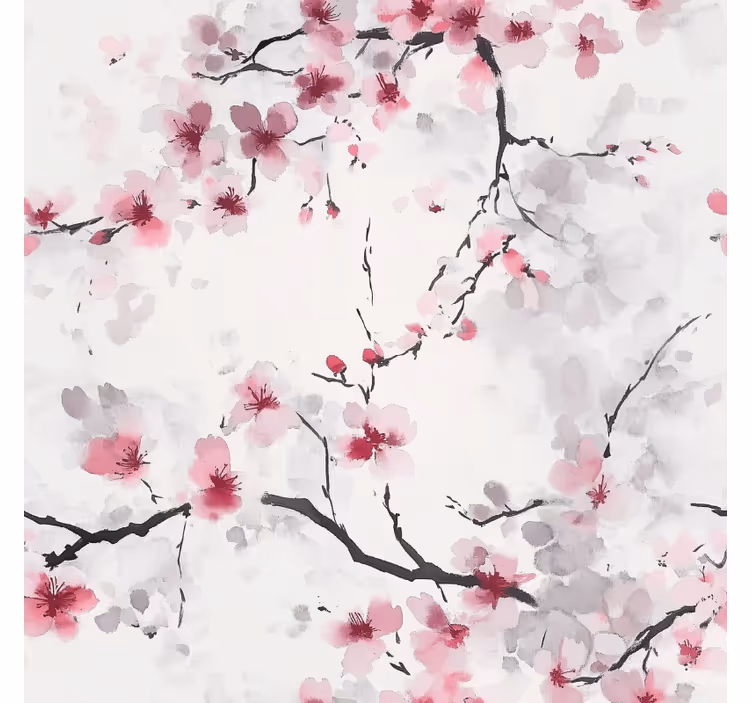 Rosa rullegardin pink kirsebærblomst - Tenstickers