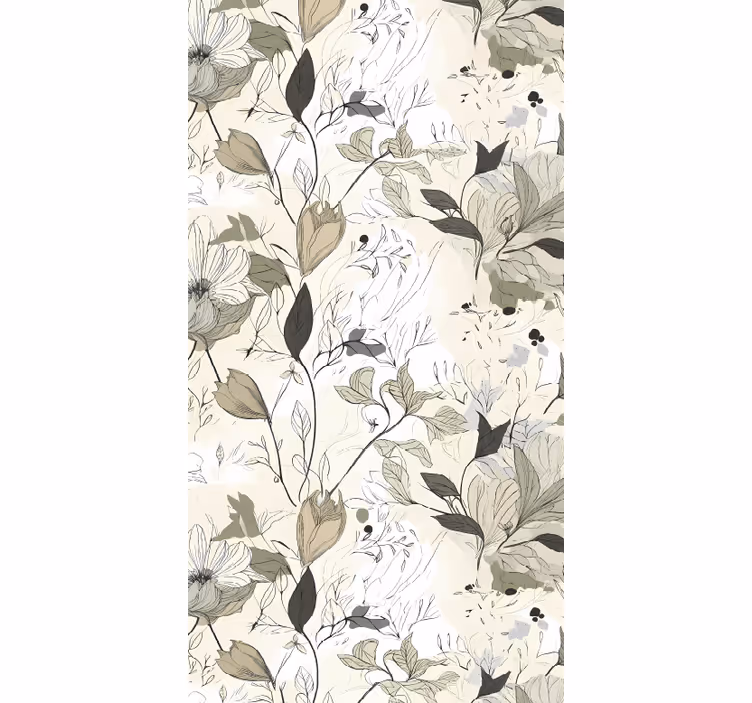 Rullegardin kjøkken med blomsterdesign - Tenstickers