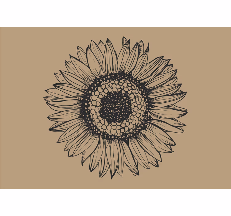 Rullegardin kjøkken beige solblomst - Tenstickers