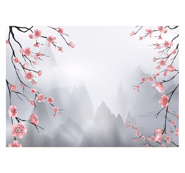 Rullegardin kjøkken japanske kirsebærgreiner - Tenstickers