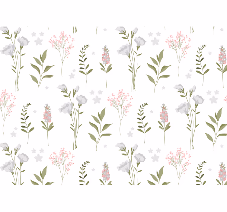 Hvit rullegardin med minimalistisk blomsterdesign - Tenstickers