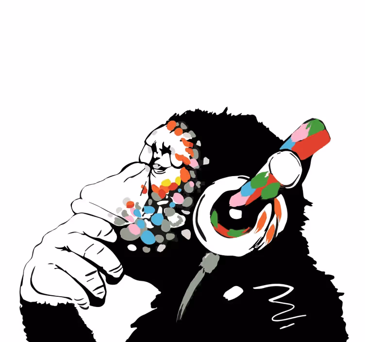 Rullegardin stue mono banksy musikk - Tenstickers