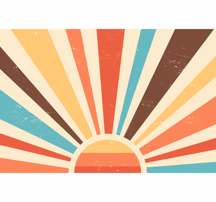 Rullegardin stue abstrakt vintage solnedgang - Tenstickers
