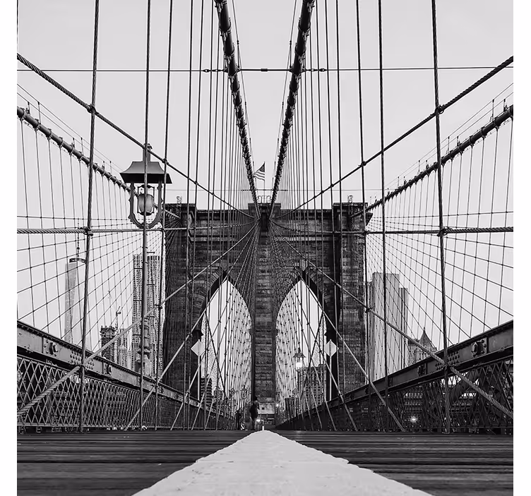 Rullegardin stue svart og hvit brooklyn bridge - Tenstickers