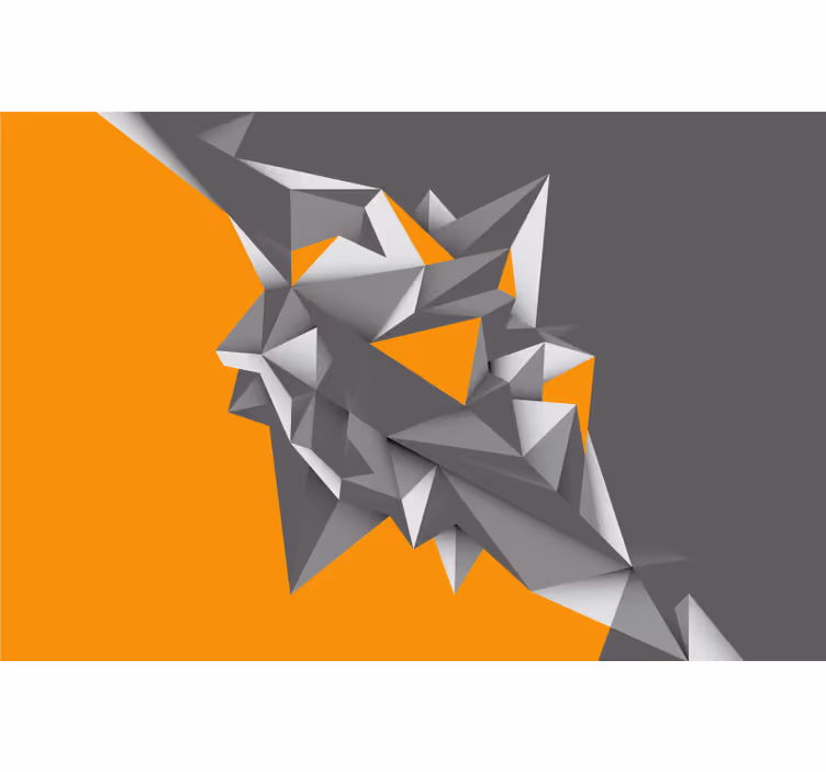 Rullegardin stue grå og oransje geometriske former - Tenstickers