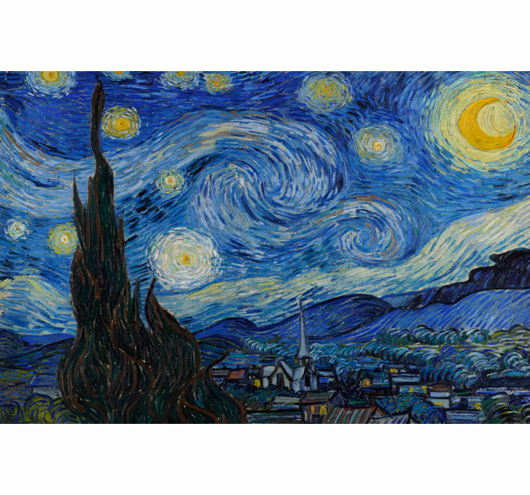 Rullegardin stue van goghs stjernekveld - Tenstickers