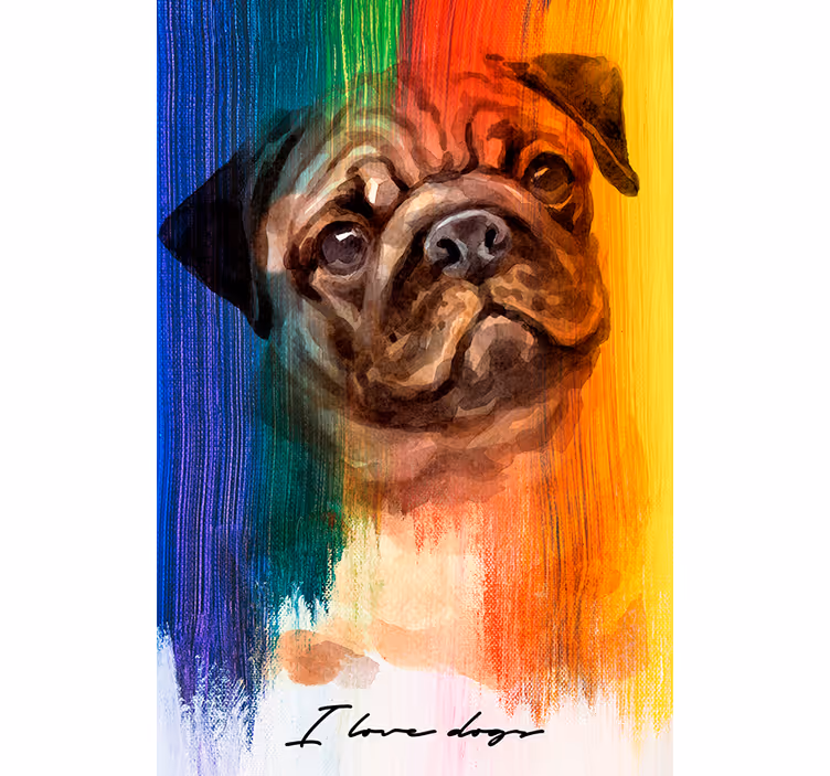Rullegardin stue regnbue pug - Tenstickers