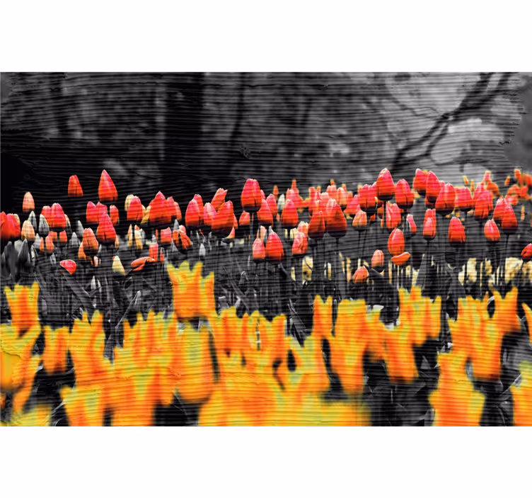 Ulike blomsterenger rullegardin stue - Tenstickers
