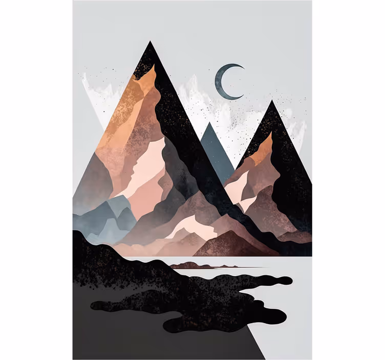 Rullegardin stue nordiske geometriske fjell - Tenstickers
