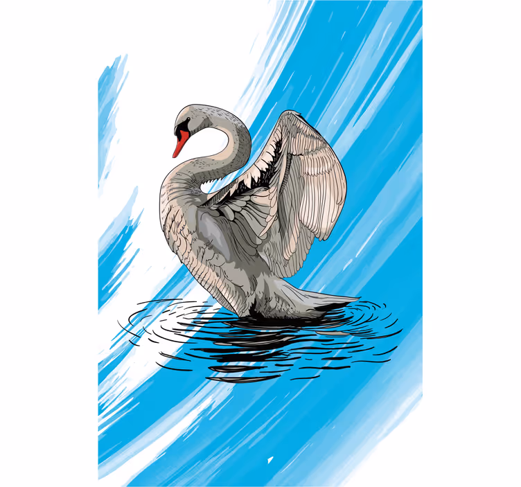Rullegardin stue tegne svane - Tenstickers