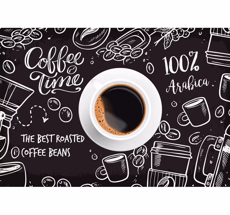 Kaffetid bilder svart rullegardin - Tenstickers