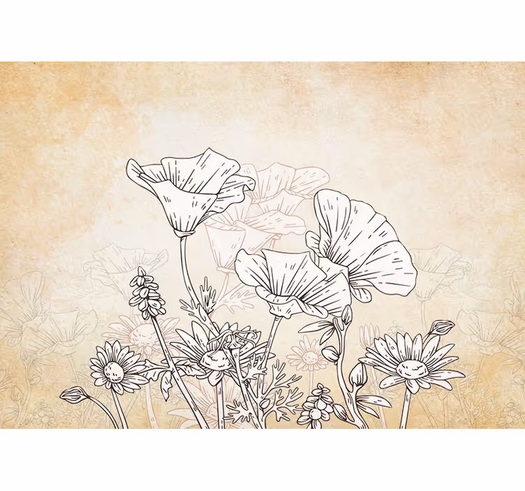 Rullegardin beige eng med vintage preg - Tenstickers