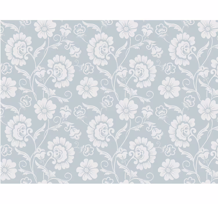 Rullegardin grå med elegant blomsterdesign - Tenstickers