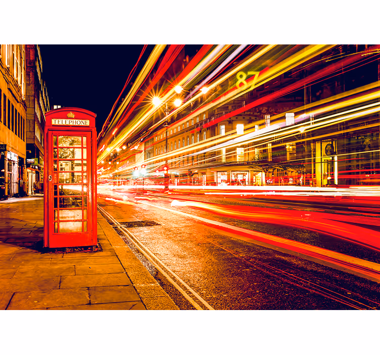 Rullegardin rød ikonisk london natt - Tenstickers