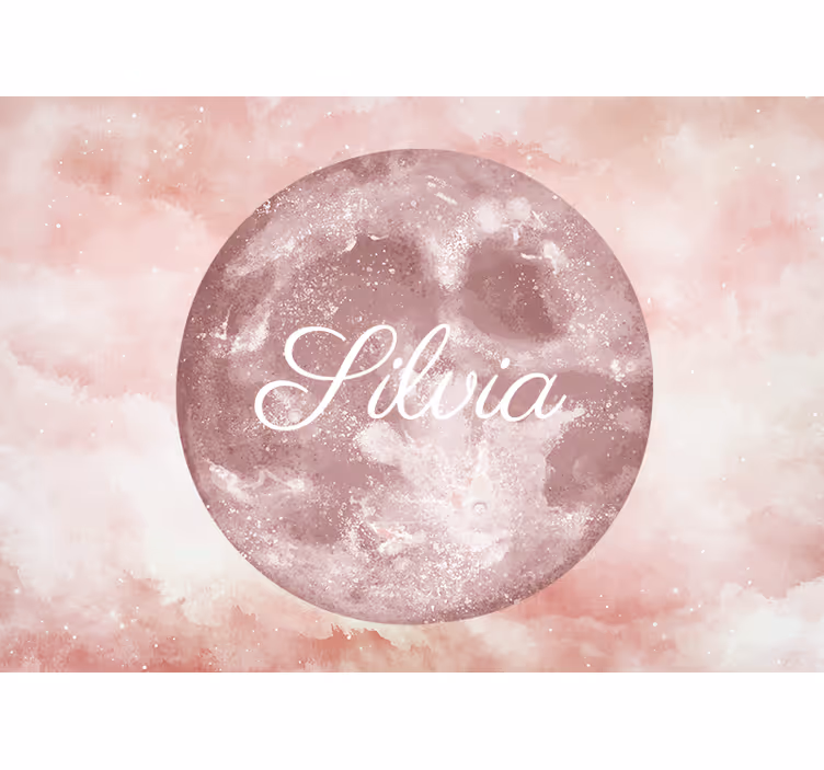Måne med navn rosa rullegardin - Tenstickers