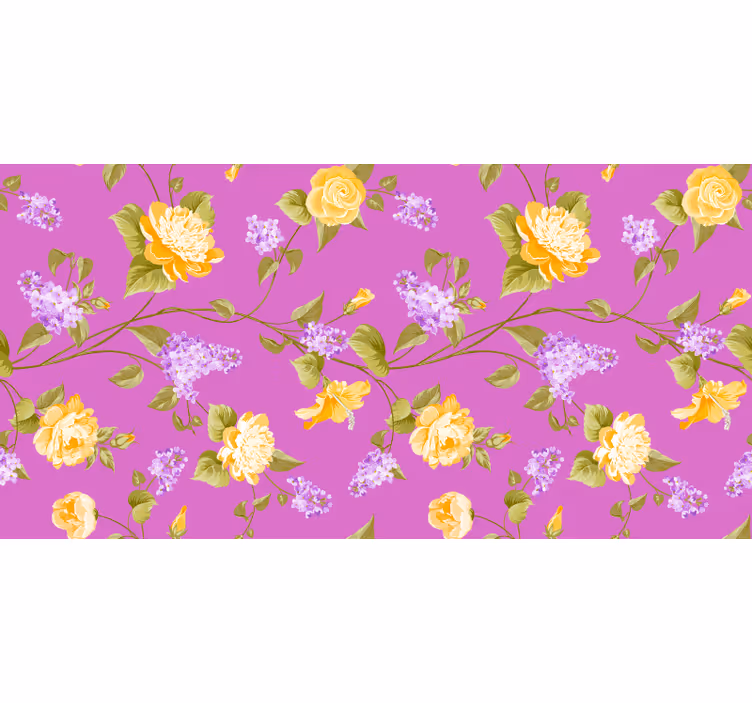 Rullegardin lilla blomsterblomst mønster - Tenstickers