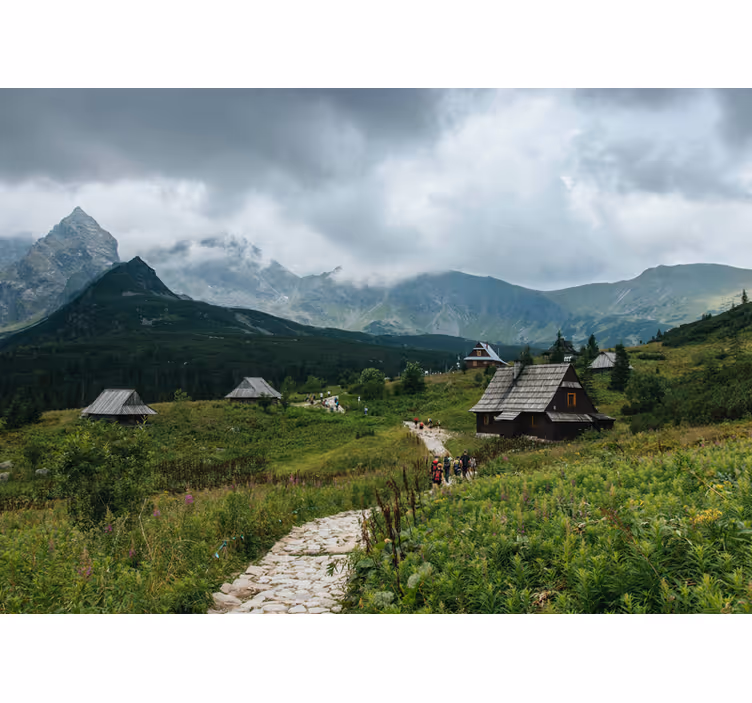 Rullegardin grønn hytter i tatra-fjellene - Tenstickers