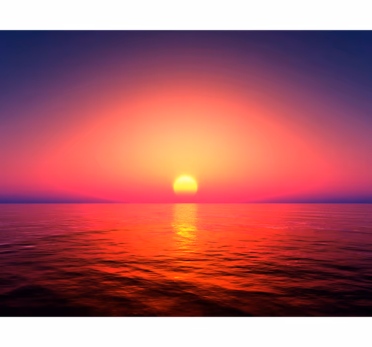 Rullegardin stue solnedgang ved havet - Tenstickers