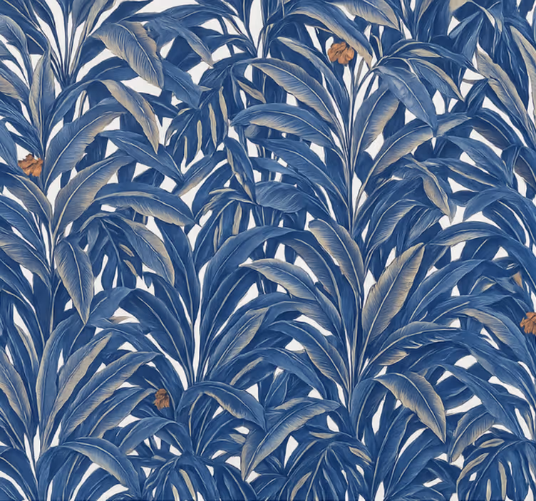 Rullegardin blå frodig indigo jungel - Tenstickers