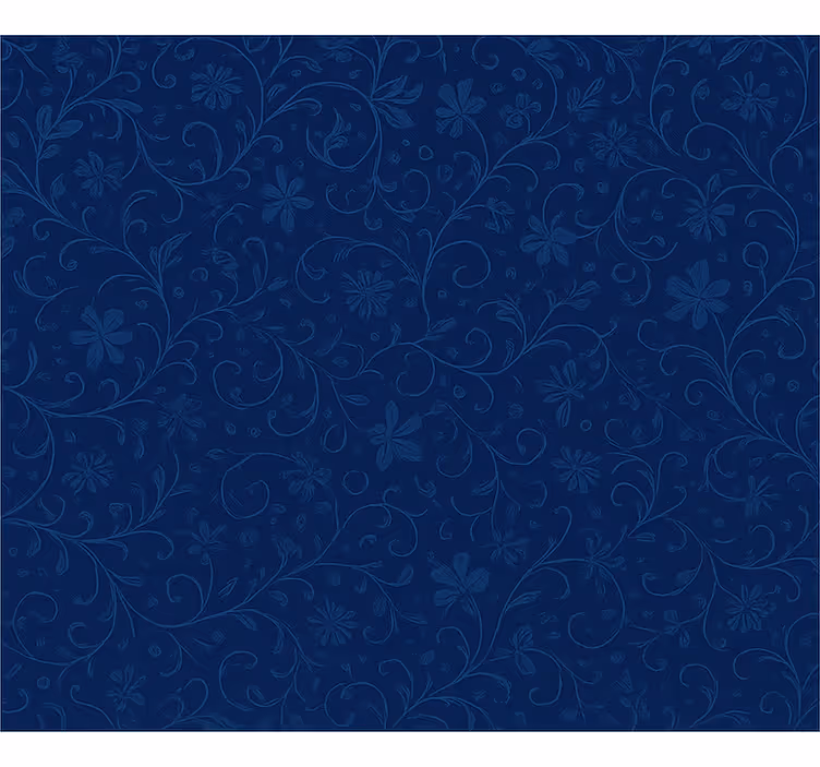 Rullegardin blå med marineblå blomsterdesign - Tenstickers