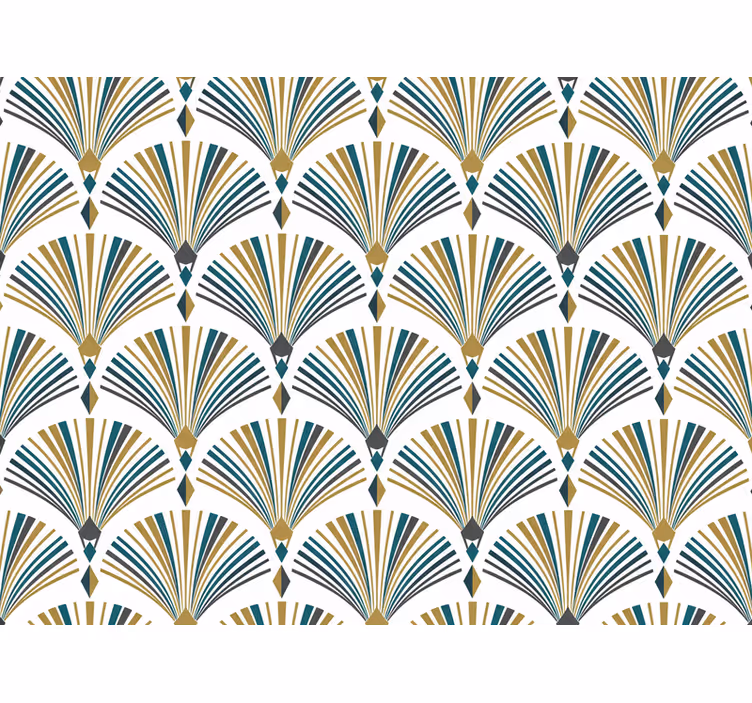 Rullegardin moderne vintage gatsby viftetapet - Tenstickers