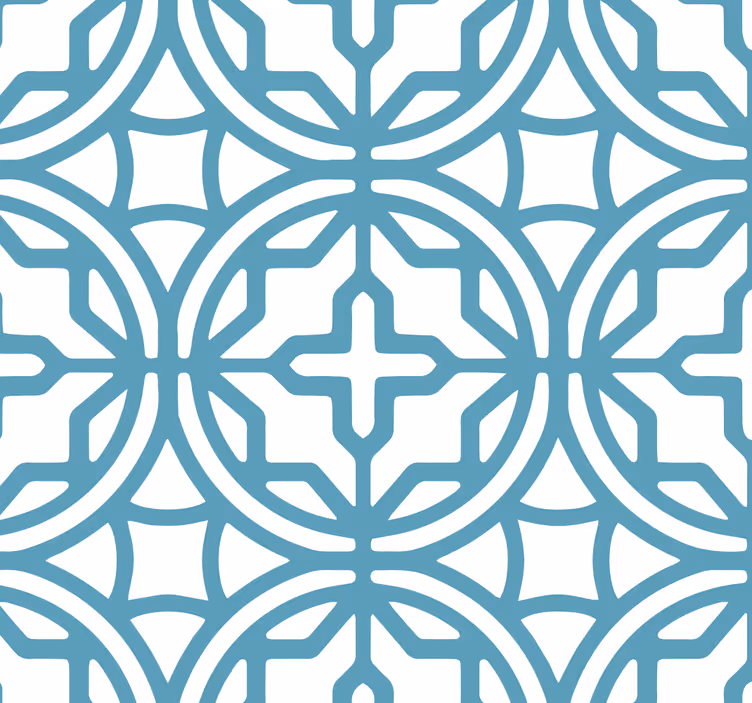 Rullegardin blå geometrisk turkis mønster - Tenstickers
