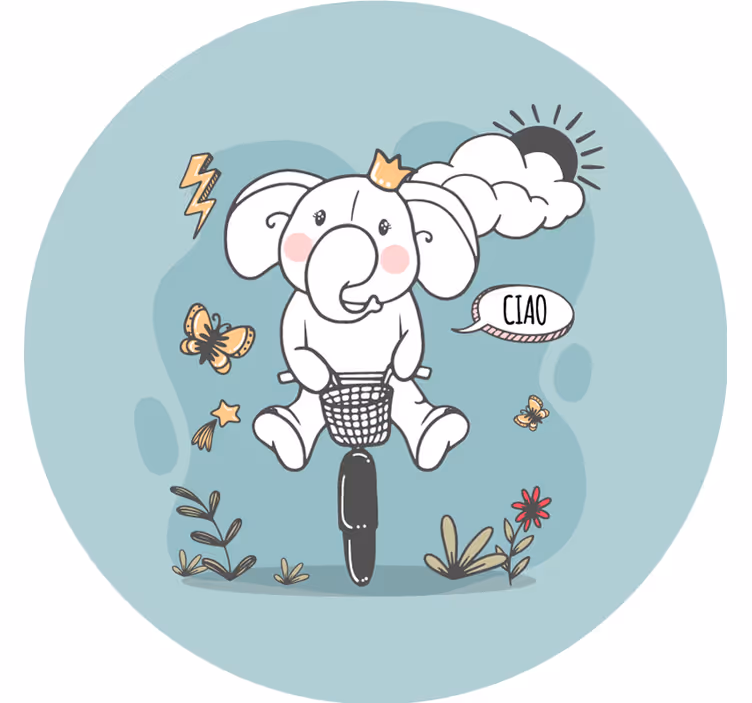 Rullegardin blå hei elefant - Tenstickers