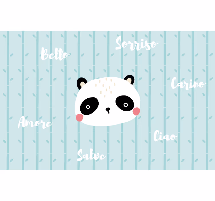Rullegardin blå panda i skyene - Tenstickers