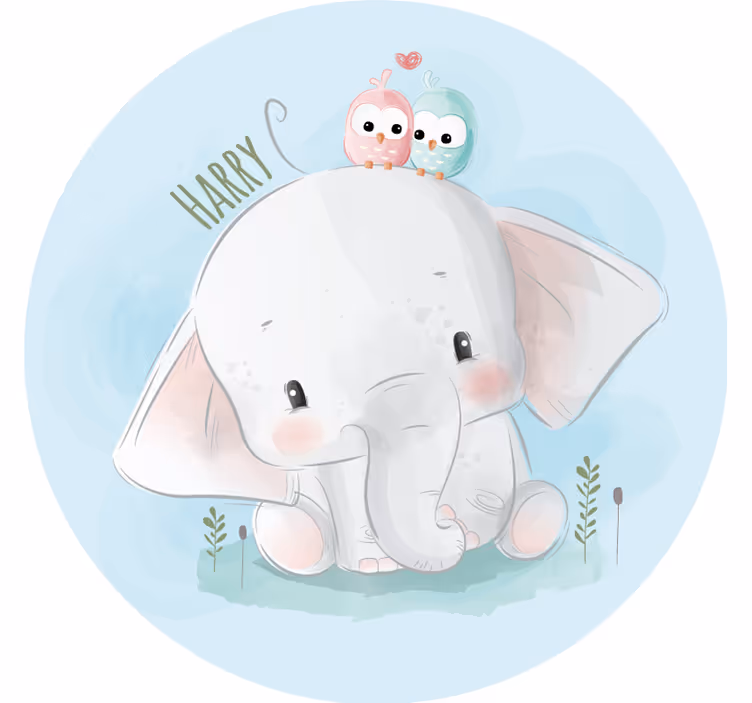Rullegardin blå stor elefant - Tenstickers