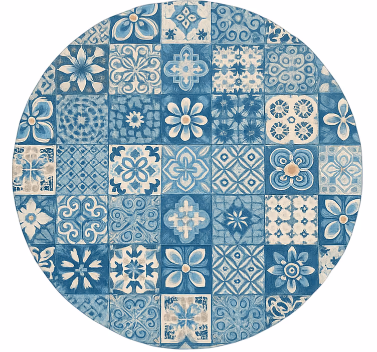 Rullegardin blå sirkulære mosaikkfliser - Tenstickers