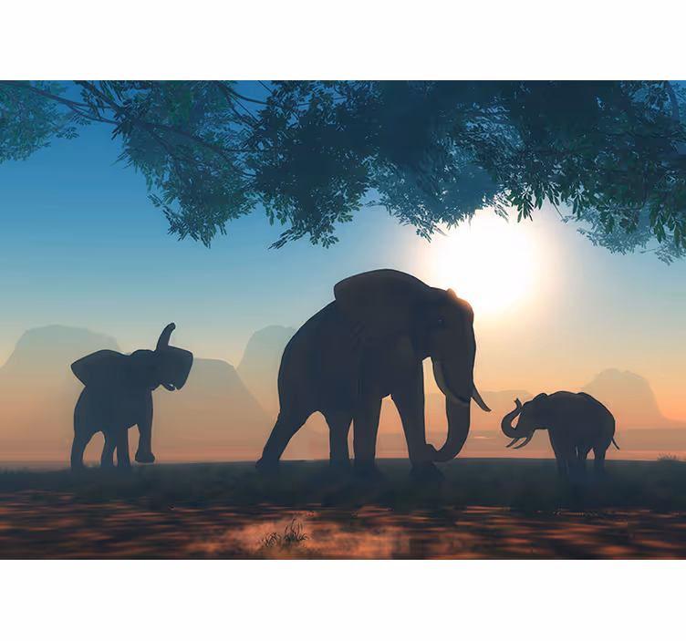 Rullegardin stue vill elefant - Tenstickers