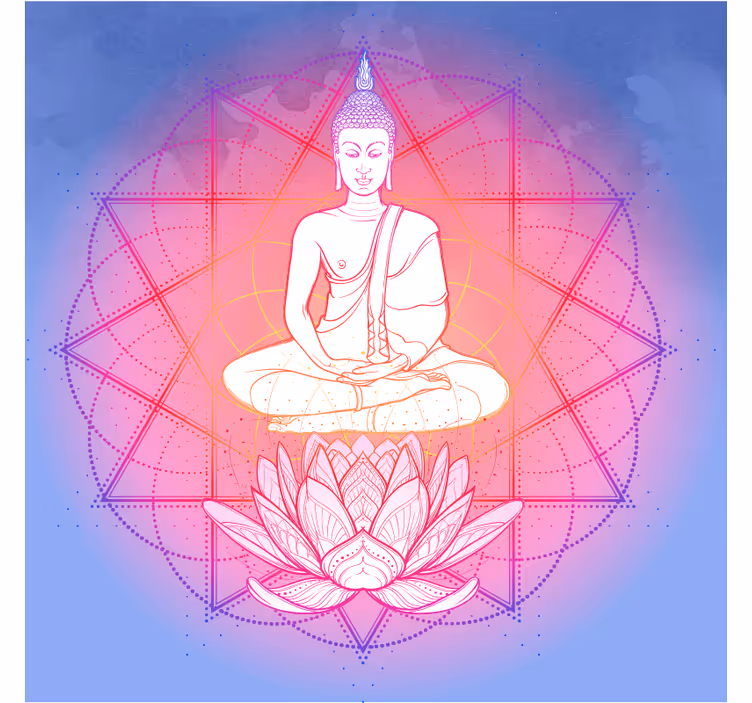Rullegardin stue mandala buddha mediterer - Tenstickers
