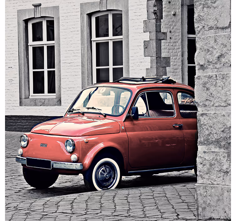 Rullegardin stue vintage gammel fiat 500 - Tenstickers