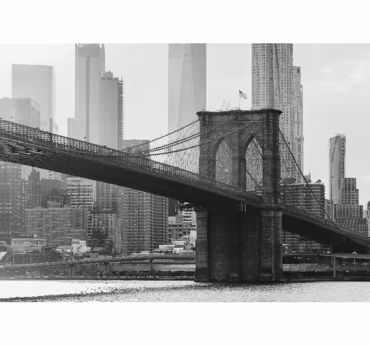 Rullegardin stue bilde av brooklyn bridge i svart-hvitt - Tenstickers