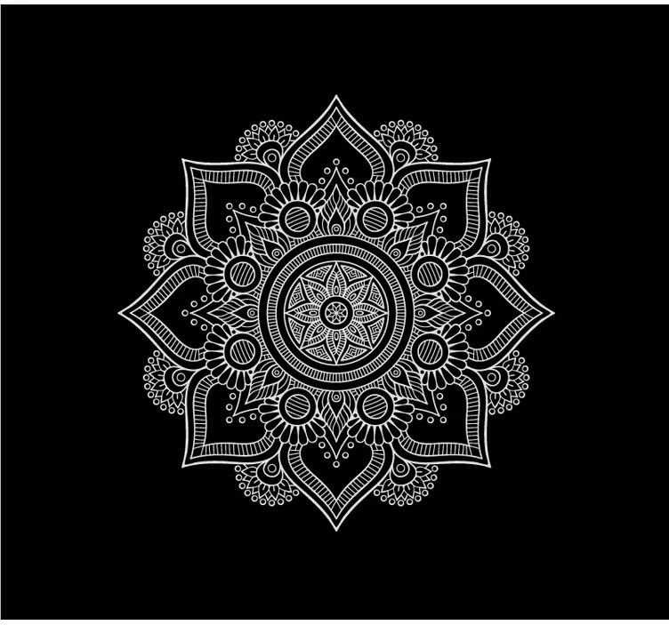 Rullegardin stue svart og hvit mandala - Tenstickers