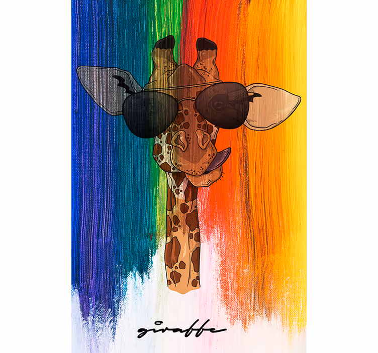 Rullegardin stue regnbue giraff - Tenstickers
